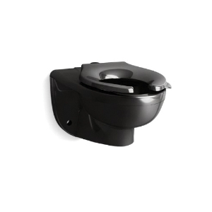 Kohler® 84325-7 Kingston™ Ultra Top Spud Flushometer Bowl, Black, Elongated Shape, 15 in H Rim, 2-1/8 in Trapway