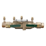 WATTS® 0063233 LF007 Double Check Valve Assembly, 1-1/4 in Nominal, Quarter-Turn Ball Valve, Cast Copper Silicon Alloy Body