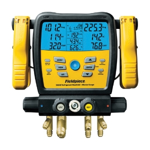 Fieldpiece SMAN® SM480V 4-Port I-Wireless Refrigerant Manifold With Micron Gauge