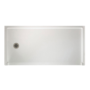 Swan® SB03060RM.010 Barrier-Free Shower Floor, White, Right Drain, 60 in W x 30 in D