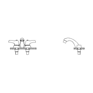 DELTA® 21T143 TECK® Deckmount Sink Faucet, Chrome, 2 Handles, 1.5 gpm Flow Rate