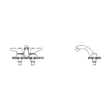 DELTA® 21T143 TECK® Deckmount Sink Faucet, Chrome, 2 Handles, 1.5 gpm Flow Rate