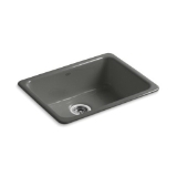 Kohler® 6585-58 Iron/Tones® Kitchen Sink, Thunder Grey, Rectangular Shape, 21 in L x 16 in W x 7-1/2 in D Bowl, 24-1/4 in L x 18-3/4 in W x 8-1/4 in H, Top/Undermount, Enameled Cast Iron
