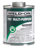Weld-On® 790™ 10257 Low VOC Medium Body Multi-Purpose Solvent Cement, 1 Quart Container, Light Amber
