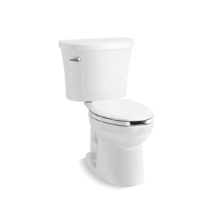 Kohler® 25087-0 2-Piece Toilet, Kingston™, Elongated Bowl, 14-1/2 in H Rim, 12 in Rough-In, 1.28 gpf, White