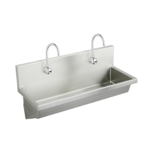 Elkay® EWMA4820SACMC Handwash Sink Package, Rectangle Shape, 20 in W x 8 in D x 48 in H, Wall Mount, Stainless Steel, Buffed Satin