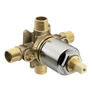CFG 45511 4-Port Pressure Balancing Tub/Shower Valve, 1/2 in C Inlet x 1/2 in Male IPS Outlet, Brass Body