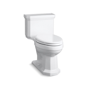 Kohler® 3940-RA-0 Comfort Height® 1-Piece Toilet with Right Hand Trip Lever, Kathryn®, Elongated Bowl, 16-3/8 in H Rim, 12 in Rough-In, 1.28 gpf, White