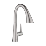 GROHE 30368DC2 30368_2 Ladylux® Pull-Down Bar Faucet, 1.75 gpm Flow Rate, Supersteel, 1 Handle, 1 Faucet Hole, Residential