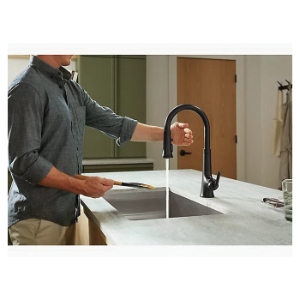 Kohler® 23766-VS Tone™ Pull-Down Kitchen Sink Faucet, 1.5 gpm Flow Rate, Vibrant® Stainless, 1 Handle, 1 Faucet Hole, Touchless
