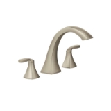 Moen® T693BN Roman Tub Faucet, Voss™, 10 in Center, Brushed Nickel, 2 Handles, Traditional
