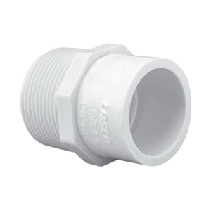 Lasco® 436-132 Reducing Male Adapter, 1 x 1-1/4 in Nominal, Socket x MNPT End Style, SCH 40/STD, PVC, Nitrile Rubber Seal