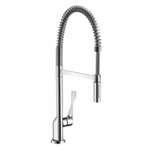AXOR 39840001 Citterio Semi-Pro Kitchen Faucet, 1.75 gpm Flow Rate, 360 deg Swivel Spout, Polished Chrome, 1 Handle, 1 Faucet Hole