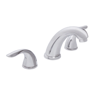 Gerber® G0043375 Viper™ Lavatory Faucet, 1.2 gpm Flow Rate, 3-3/8 in H Spout, 6 to 12 in Center, Polished Chrome, 2 Handles, 50/50 Touch-Down Drain