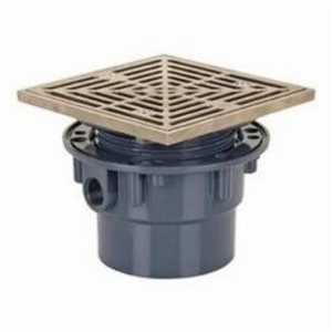 Sioux Chief 842-2PNQ Adjustable On-Grade Floor Drain, 2 in Outlet, Hub Connection, PVC Drain