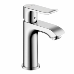 Hansgrohe 31088001 Metris 100 Bathroom Faucet, 1.2 gpm Flow Rate, 3-5/8 in H Spout, 1 Handle, Pop-Up Drain, 1 Faucet Hole, Polished Chrome, Traditional