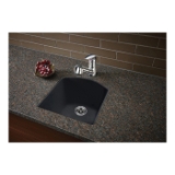 Blanco 440205 DIAMOND™ SILGRANIT® Dual Mount Composite Bar Sink, D-Shaped Shape, 1 Faucet Hole, 15 in W x 15 in H, Drop-In/Undermount, Granite, White