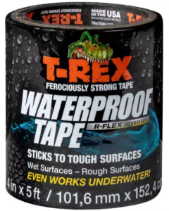 Shurtape® 285987 T-Rex® Waterproof Tape with R-Flex Technology™, Black, 4in x 5ft