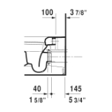 DURAVIT 2169090092 Back-to-Wall Toilet, ME by Starck, Elongated Bowl, 15-3/4 in H Rim, 1.6/0.8 gpf, White