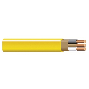 Southwire® 28828255 Type NM-B Sheathed Cable With Grounding Wire, 600 VAC, (3) 12 AWG Solid Copper Conductor, 250 ft L, Yellow