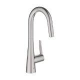 GROHE 32283DC3 Ladylux® Pull-Down Kitchen Faucet, 1.75 gpm, Supersteel, 1 Handle, 1 Faucet Hole, Residential