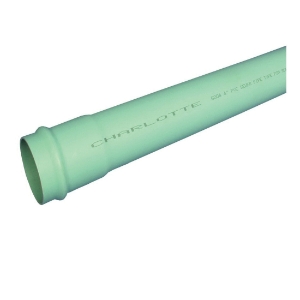 Charlotte S/M 06004G 0800 Sewer Main Pipe with Gasket, 4 in, SDR 35, Belled x Plain, PVC, 20 ft L