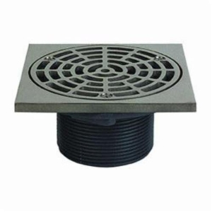Adjustable On-Grade Floor Drain With Ring and Strainer, 4 in Outlet, MNPT Connection, 7-1/16 in, ABS Drain, Domestic redirect to product page