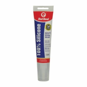 Red Devil® 0820 Silicone Sealant, 2.8 oz Glaminate/Squeeze Tube, Clear, Proprietary Siloxane Blend Base