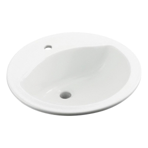 Sterling® 441901-0 Self-Rimming Bathroom Sink, Modesto, Round Shape, 19 in L x 19 in W x 8 in H, Drop-In Mount, Vitreous China, White