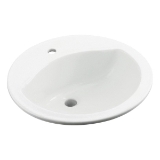 Sterling® 441901-0 Self-Rimming Bathroom Sink, Modesto, Round Shape, 19 in L x 19 in W x 8 in H, Drop-In Mount, Vitreous China, White