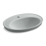 Kohler® 2075-1-95 Serif® Self-Rimming Bathroom Sink with Overflow Drain, Oval Shape, 22-1/8 in W x 16-1/4 in D x 8-1/4 in H, Drop-In Mount, Vitreous China, Ice Grey