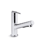 Kohler® 22976-CP Crue™ Kitchen Faucet, 1.5 gpm Flow Rate, Pull-Out Spout, Polished Chrome, 1 Handle, 1/3 Faucet Holes