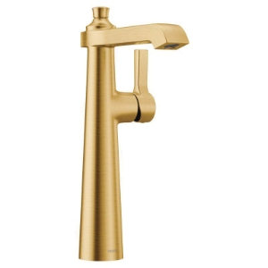 Moen® S6982BG Bathroom Faucet, Flara™, 6 in Spout, 10-5/16 in H Spout, Brushed Gold, 1 Handle