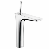 Hansgrohe 15081001 PuraVida® 200 Mini High Riser Bathroom Faucet, Commercial, 1.2 gpm Flow Rate, 7-1/2 in H Spout, 1 Handle, Pop-Up Drain, 1 Faucet Hole, Polished Chrome, Traditional