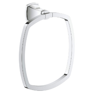 GROHE 40630000 Towel Ring, Grandera®, 7-1/4 in Ring, 2-5/16 in OAD x 4/15/2016 in OAH, Brass, StarLight® Polished Chrome