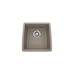 Blanco 441288 PERFORMA™ SILGRANIT® II Composite Bar Sink, Truffle, Rectangle Shape, 15-1/2 in L x 15 in W x 9 in D Bowl, 17-1/2 in W x 17 in H, Undermount, Granite