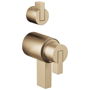 Brizo® HL7532-GL TempAssure® Thermostatic Valve with Diverter Trim Lever Handle Kit, 2 gpm Valve, Luxe Gold