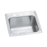 Elkay® DLR191910PD0 Lustertone™ Classic Traditional Laundry Sink, Rectangle Shape, 19 in W x 10-1/8 in H, Top Mounting, 304 Stainless Steel