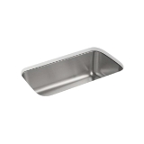 Sterling® 11600-NA Kitchen Sink with SilentShield® Technology, McAllister®, Luster, Rectangle Shape, 29-1/2 in L x 15-3/4 in W x 9 in D Bowl, 29-1/2 in L x 15-3/4 in W x 9-5/16 in H, Undermount, 18 ga Stainless Steel