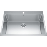Kindred BSL2131-9-1N Brookmore 31-in LR x 20.9-in FB x 9-in DP Drop-In Single Bowl Stainless Steel Sink