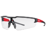 Milwaukee® 48-73-2011 Safety Glasses, Anti-Scratch, Clear Lens, Black/Red, Plastic Frame, Polycarbonate Lens, ANSI Z87.1/CSA Z94.3