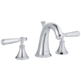 GROHE 2012400A Widespread Bathroom Basin Mixer, Kensington®, 1.2 gpm Flow Rate, 4-1/8 in H Spout, 5-1/2 to 17-3/4 in Center, StarLight® Polished Chrome, 2 Handles, Pop-Up Drain