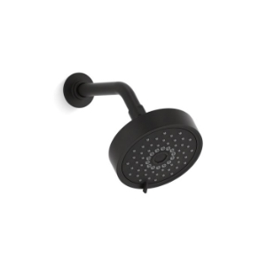 Kohler® 22170-G-BL Purist® Multi-Function Showerhead with Katalyst® Air-Induction Technology, 1.75 gpm Max Flow, 3 Sprays, Wall Mount, 5-1/2 in Dia Head, Matte Black