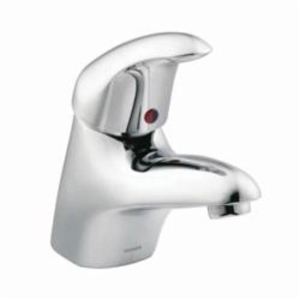 Moen® 8417F05 Bathroom Faucet, M-DURA™, 0.5 gpm Flow Rate, 2-1/2 in H Spout, 1 Handle, 1 Faucet Hole, Chrome, Traditional