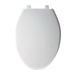 Bemis® 7B1900SS 000 Heavy Duty Toilet Seat with Cover, Elongated Bowl, Closed Front, Plastic, White, Self-Sustaining Check Check Hinge