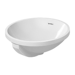 DURAVIT 0468400000 Vanity Basin With Overflow, Architec, Circular Shape, 15-3/4 in L x 16-7/8 in W x 6-7/8 in H, Undermount, Ceramic, White