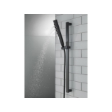 DELTA® 51140-BL Zura® Hand Shower, 5 Shower Head, 2 gpm Flow Rate, 60 to 82 in L Hose, 1/2 in IPS Connection, Matte Black