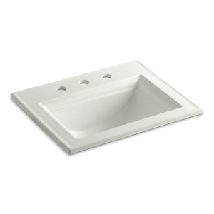 Memoirs® Elegant Self-Rimming Bathroom Sink With Overflow, Rectangular, 8 in Faucet Hole Spacing, 22-3/4 in W x 18 in D x 8-7/8 in H, Drop-In Mount, Vitreous China, Dune