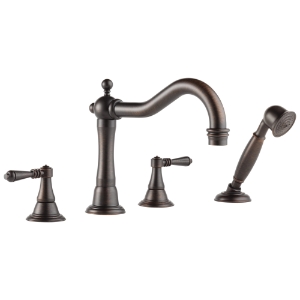 Brizo® T67436-RB Roman Tub Trim, Tresa®, Residential, 2 gpm Flow Rate, 9 to 16 in Center, Venetian Bronze, 2 Handles, Traditional