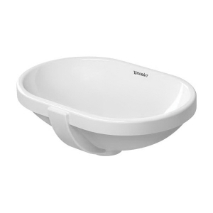 DURAVIT 0336430000 Bathroom Foster Vanity Basin With Overflow, Foster, Circular Shape, 460 mm L x 310 mm W, Under Mount, Ceramic, White